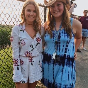 White flower romper Pac Sun LA hearts